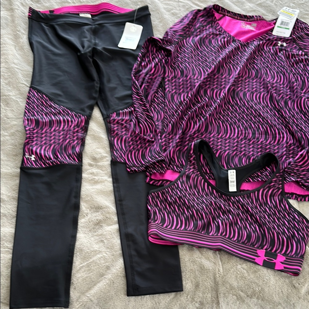 Under Armour Pink and Black Activewear Set